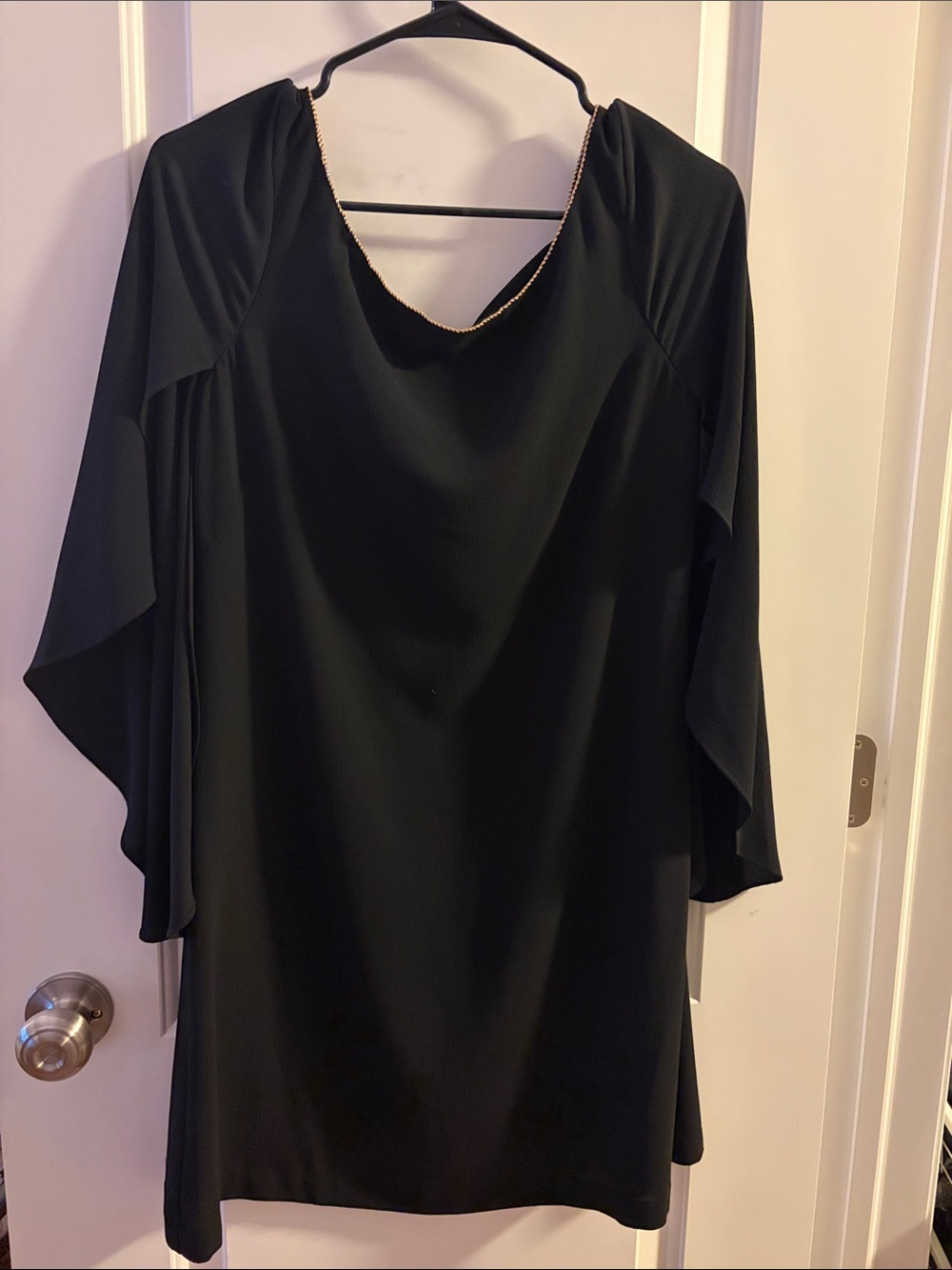 Jessica Simpson Black Mini Dress with Gold Trim